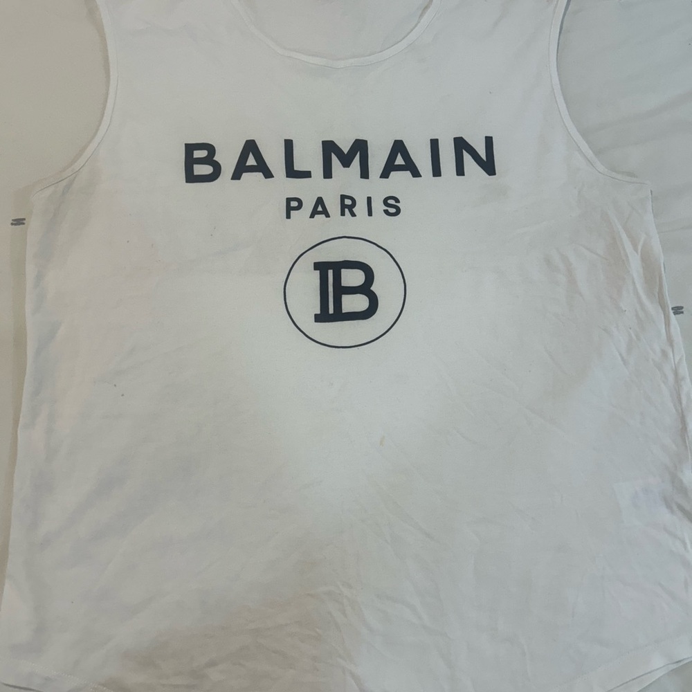Balmain Paris White Tank Top